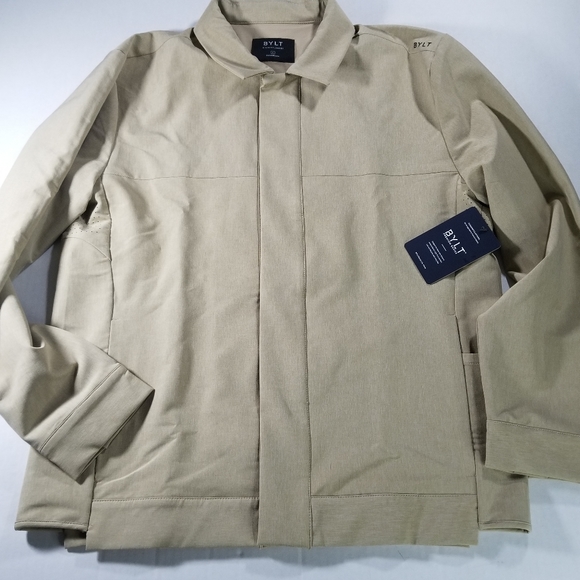 BYLT Basics District Jacket Snap Size Large L Button NWT Tan Sand Mens $135 - Picture 1 of 10